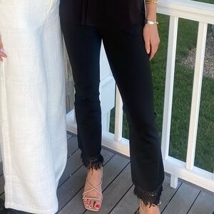 Zara Black pants with Frayed Hem